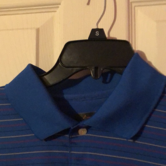 Greg Norman Blue Red Yellow Black Striped Golf Jersey Knit Polo Mens Large L - Picture 2 of 12